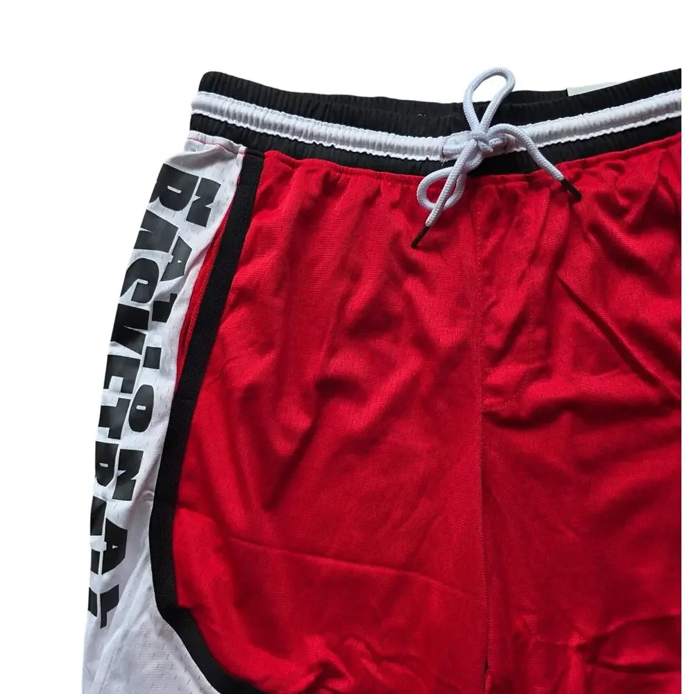 NBA Classic Basketball Shorts Red White Black Size M NWT Polyester